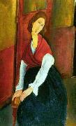 Amedeo Modigliani Jeanne Hebuterne in Red Shawl oil painting picture wholesale